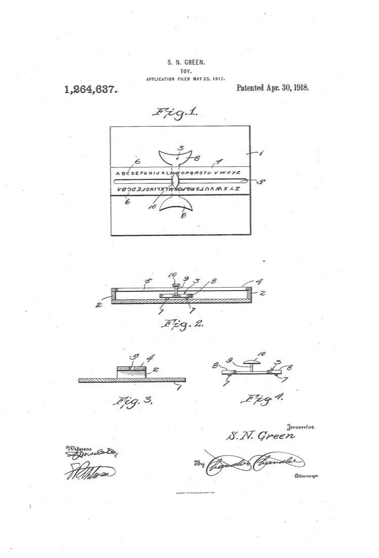 US 1,264,637, Toy, sheet 1