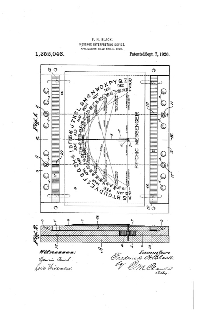 US 1,352,046, Message-Interpreting Device, sheet 1